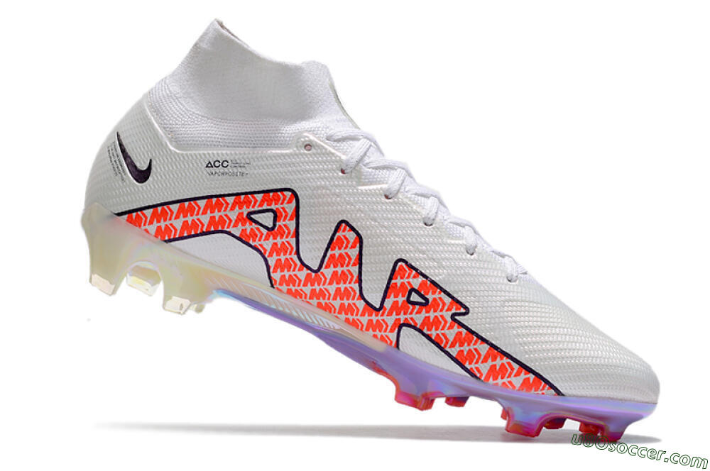 Nike Air Zoom Mercurial Superfly 9 Elite FG Firm Ground Soccer Cleats - White/Red 4