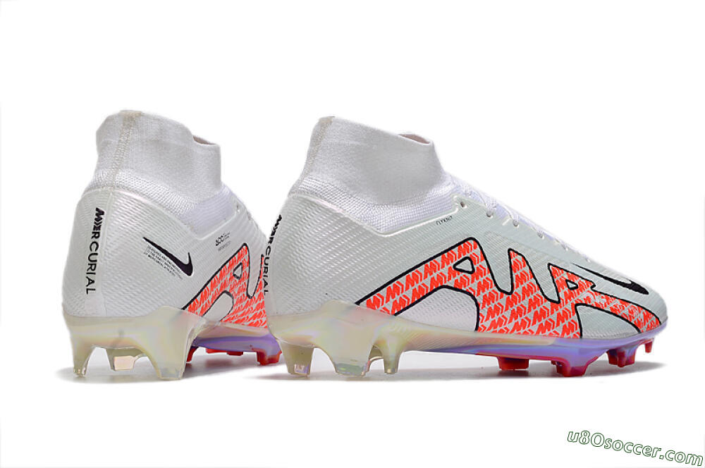 Nike Air Zoom Mercurial Superfly 9 Elite FG Firm Ground Soccer Cleats - White/Red 6