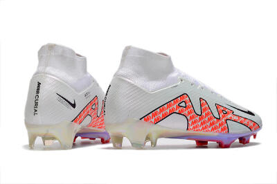 Nike Air Zoom Mercurial Superfly 9 Elite FG Firm Ground Soccer Cleats - White/Red