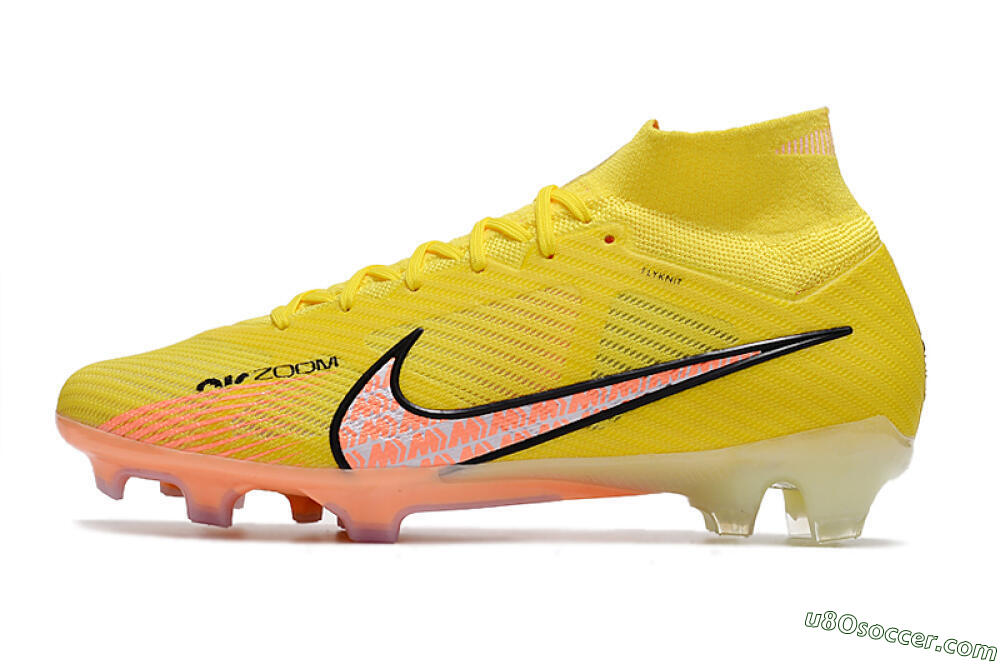 Nike Air Zoom Mercurial Superfly 9 Elite FG Firm Ground Soccer Cleats - Yellow/Pink 2