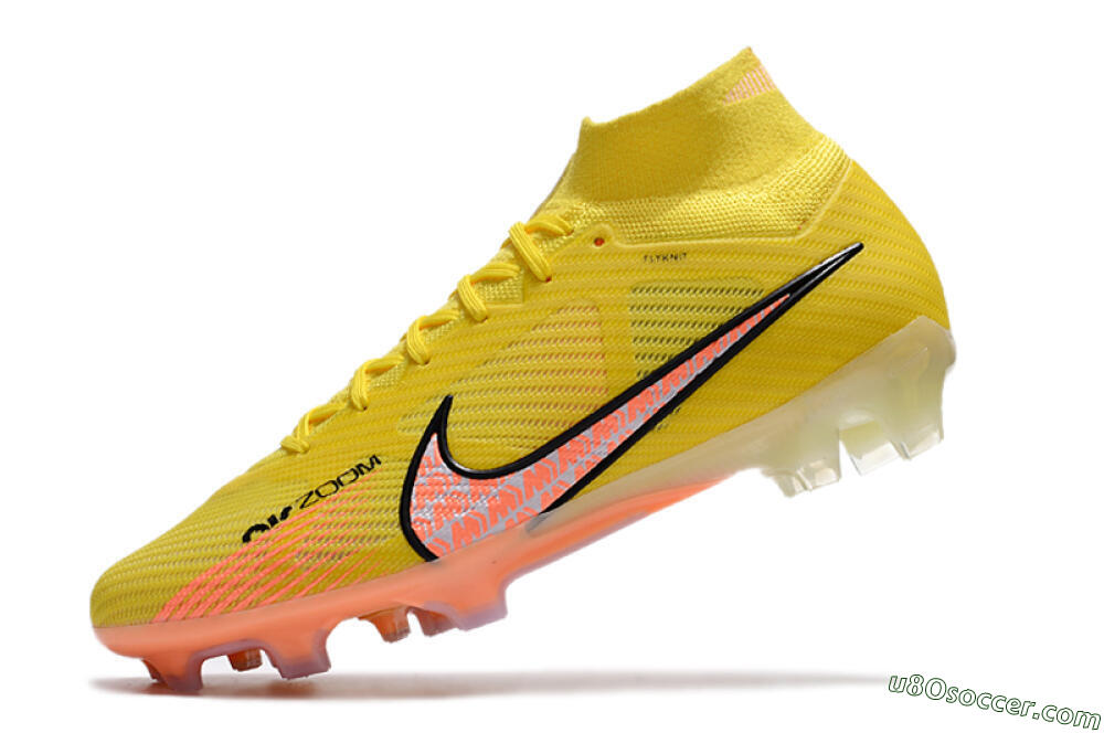 Nike Air Zoom Mercurial Superfly 9 Elite FG Firm Ground Soccer Cleats - Yellow/Pink 5