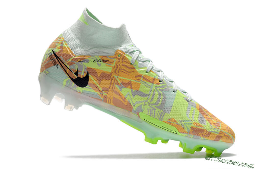 Nike Air Zoom Mercurial Superfly 9 Elite FG Firm Ground Soccer Cleats - Blue/Green 4