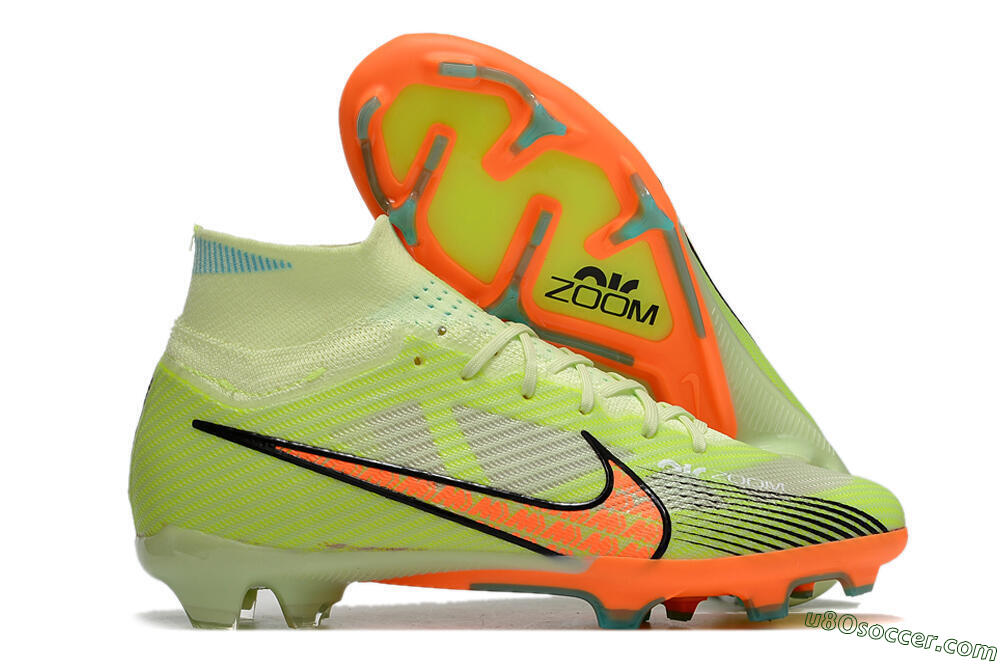 Nike Air Zoom Mercurial Superfly 9 Elite FG Firm Ground Soccer Cleats - Green/Orange 1