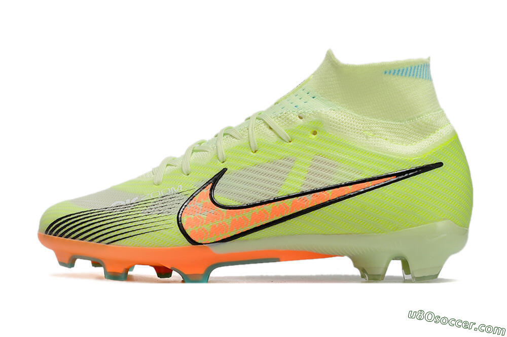 Nike Air Zoom Mercurial Superfly 9 Elite FG Firm Ground Soccer Cleats - Green/Orange 2