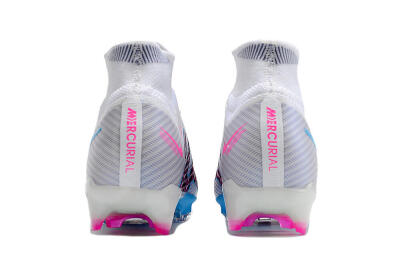 Nike Air Zoom Mercurial Superfly 9 Elite FG Firm Ground Soccer Cleats - White/Blue/Pink