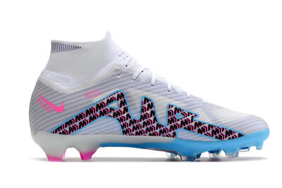 Nike Air Zoom Mercurial Superfly 9 Elite FG Firm Ground Soccer Cleats - White/Blue/Pink