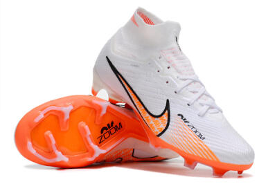 Nike Air Zoom Mercurial Superfly 9 Elite FG Firm Ground Soccer Cleats - White/Orange/Black
