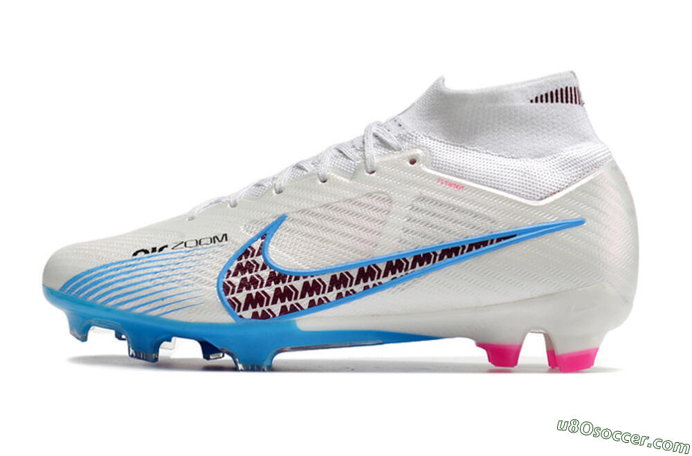 Nike Air Zoom Mercurial Superfly 9 Elite FG Firm Ground Soccer Cleats - Grey/Blue/Red 2