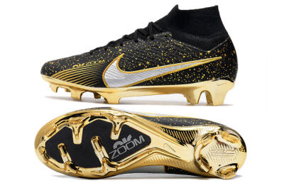 Nike Air Zoom Mercurial Superfly 9 Elite FG Firm Ground Soccer Cleats - Black/Gold