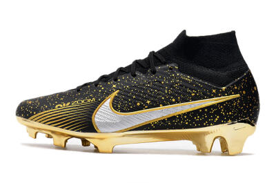 Nike Air Zoom Mercurial Superfly 9 Elite FG Firm Ground Soccer Cleats - Black/Gold