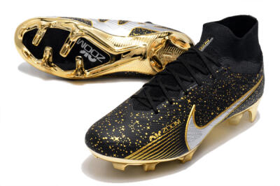 Nike Air Zoom Mercurial Superfly 9 Elite FG Firm Ground Soccer Cleats - Black/Gold
