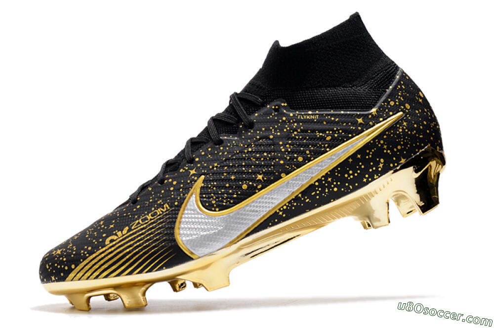 Nike Air Zoom Mercurial Superfly 9 Elite FG Firm Ground Soccer Cleats - Black/Gold 5