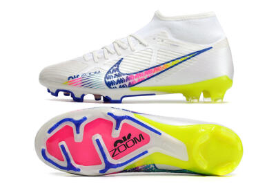 Nike Air Zoom Mercurial Superfly 9 Elite FG Firm Ground Soccer Cleats - White/Blue/Pink/Green