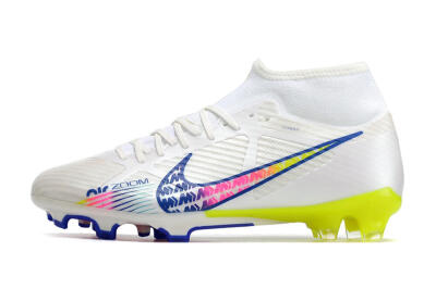 Nike Air Zoom Mercurial Superfly 9 Elite FG Firm Ground Soccer Cleats - White/Blue/Pink/Green