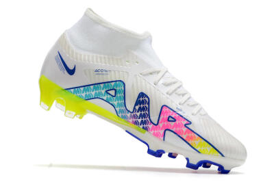 Nike Air Zoom Mercurial Superfly 9 Elite FG Firm Ground Soccer Cleats - White/Blue/Pink/Green