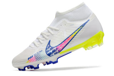 Nike Air Zoom Mercurial Superfly 9 Elite FG Firm Ground Soccer Cleats - White/Blue/Pink/Green