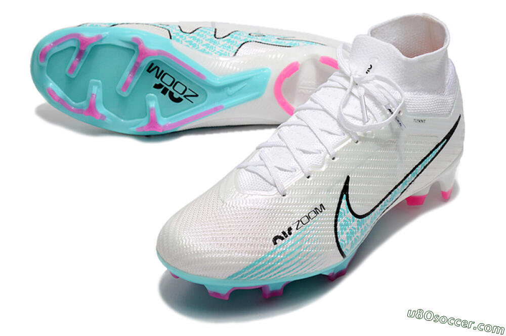 Nike Air Zoom Mercurial Superfly 9 Elite FG Firm Ground Soccer Cleats - White/Blue/Black 3
