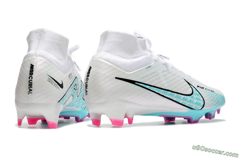 Nike Air Zoom Mercurial Superfly 9 Elite FG Firm Ground Soccer Cleats - White/Blue/Black 6