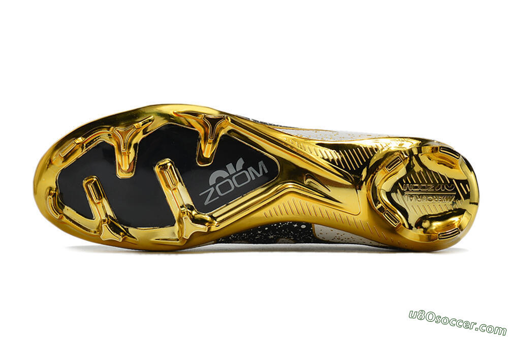 Nike Air Zoom Mercurial Superfly 9 Elite FG Firm Ground Soccer Cleats - White/Gold/Silver 6