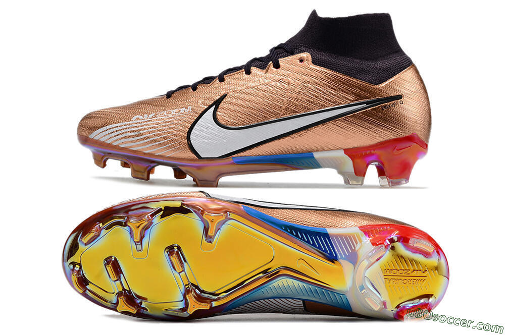 Nike Air Zoom Mercurial Vapor 15 Elite FG Firm Ground Soccer Cleats - Gold/White/Black 0