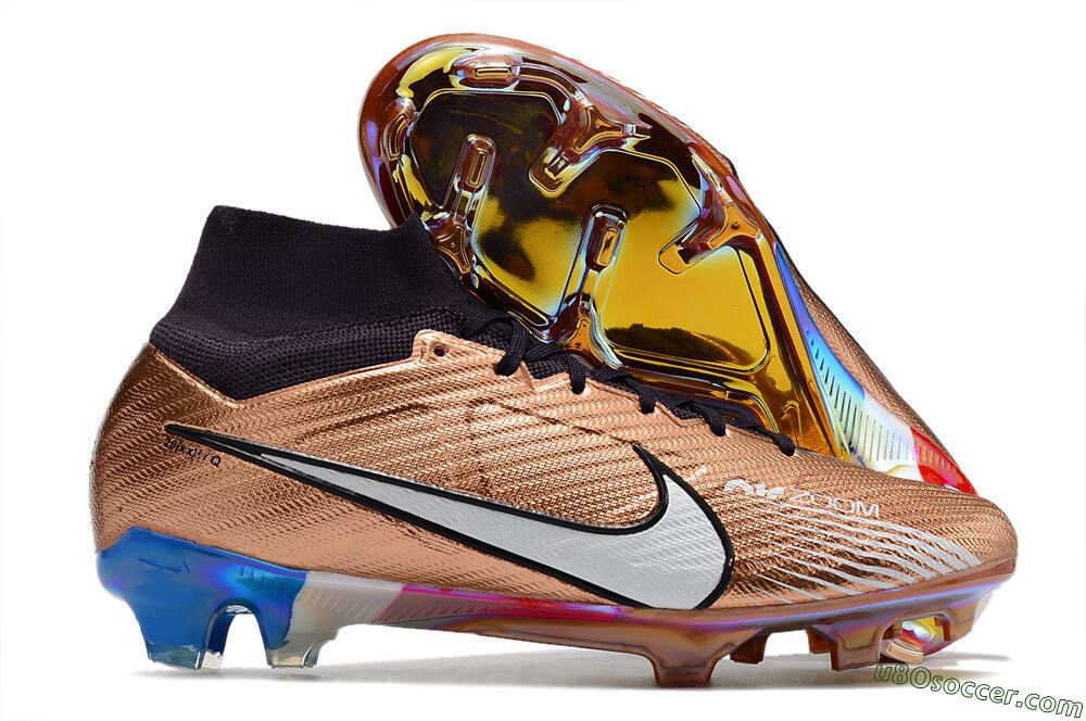 Nike Air Zoom Mercurial Vapor 15 Elite FG Firm Ground Soccer Cleats - Gold/White/Black 1