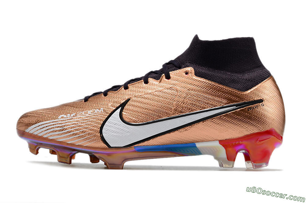 Nike Air Zoom Mercurial Vapor 15 Elite FG Firm Ground Soccer Cleats - Gold/White/Black 2