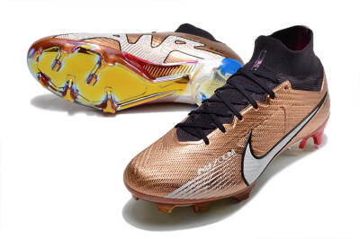 Nike Air Zoom Mercurial Vapor 15 Elite FG Firm Ground Soccer Cleats - Gold/White/Black
