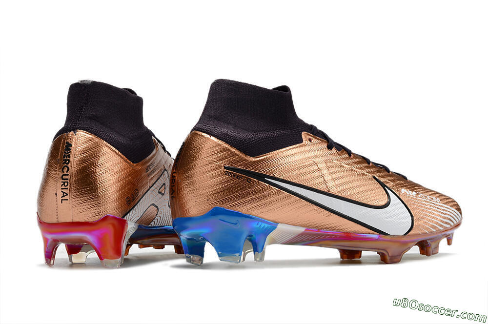 Nike Air Zoom Mercurial Vapor 15 Elite FG Firm Ground Soccer Cleats - Gold/White/Black 6