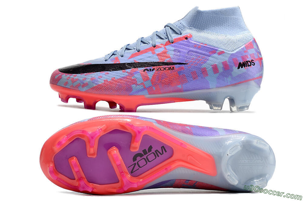 Nike Air Zoom Mercurial Superfly 9 Elite FG Firm Ground Soccer Cleats - Blue/Purple/Pink 0