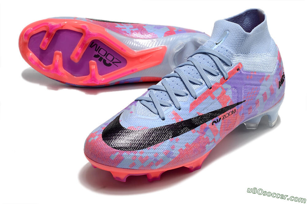 Nike Air Zoom Mercurial Superfly 9 Elite FG Firm Ground Soccer Cleats - Blue/Purple/Pink 3