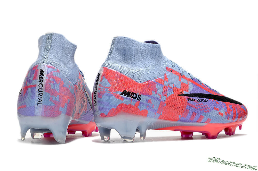 Nike Air Zoom Mercurial Superfly 9 Elite FG Firm Ground Soccer Cleats - Blue/Purple/Pink 6