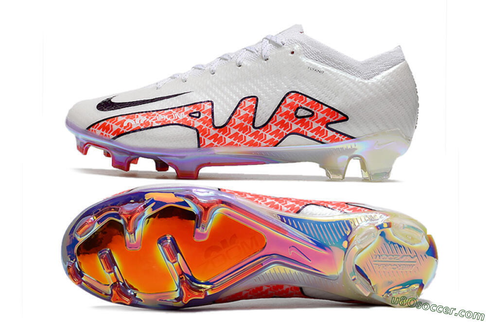 Nike Air Zoom Mercurial Vapor 15 Elite FG Firm Ground Soccer Cleats - White/Red 0