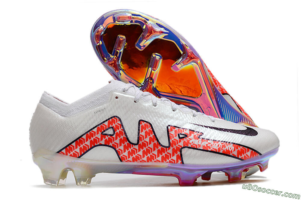 Nike Air Zoom Mercurial Vapor 15 Elite FG Firm Ground Soccer Cleats - White/Red 1