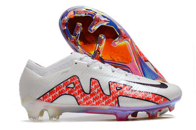 Nike Air Zoom Mercurial Vapor 15 Elite FG Firm Ground Soccer Cleats - White/Red