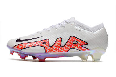 Nike Air Zoom Mercurial Vapor 15 Elite FG Firm Ground Soccer Cleats - White/Red