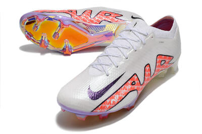 Nike Air Zoom Mercurial Vapor 15 Elite FG Firm Ground Soccer Cleats - White/Red
