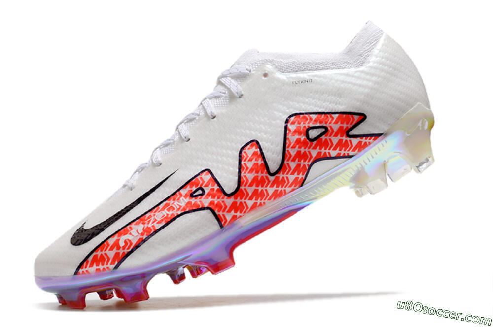Nike Air Zoom Mercurial Vapor 15 Elite FG Firm Ground Soccer Cleats - White/Red 5