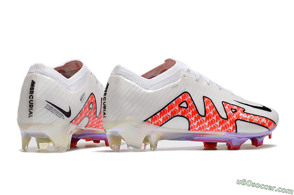 Nike Air Zoom Mercurial Vapor 15 Elite FG Firm Ground Soccer Cleats - White/Red 6