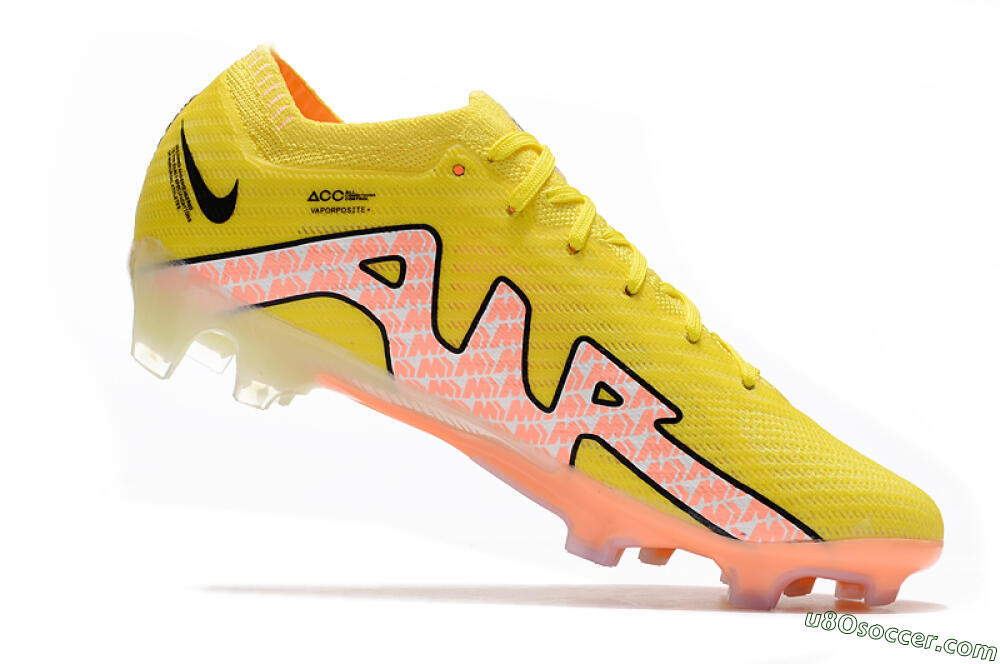 Nike Air Zoom Mercurial Vapor 15 Elite FG Firm Ground Soccer Cleats - Yellow/Pink 4