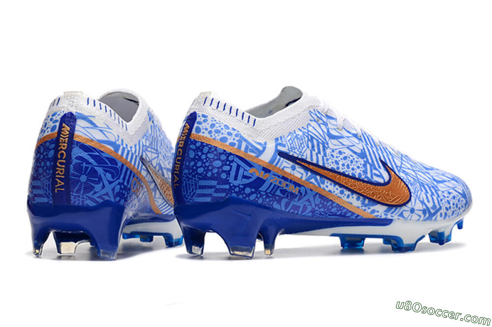 Nike Air Zoom Mercurial Vapor 15 Elite FG Firm Ground Soccer Cleats - Blue/White/Red 6
