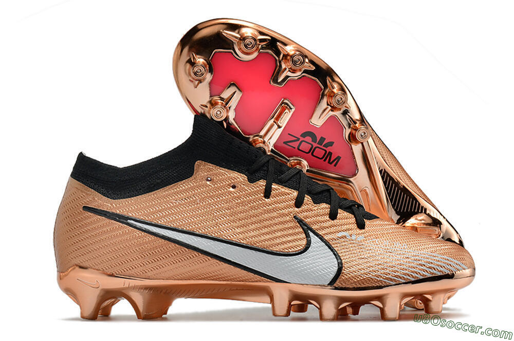 Nike Air Zoom Mercurial Vapor 15 Elite FG Firm Ground Soccer Cleats - Gold/White/Black 1
