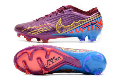 Nike Air Zoom Mercurial Vapor 15 Elite FG Firm Ground Soccer Cleats - Purple/Blue/Gold