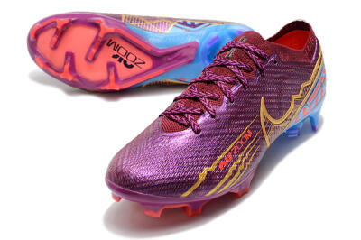 Nike Air Zoom Mercurial Vapor 15 Elite FG Firm Ground Soccer Cleats - Purple/Blue/Gold