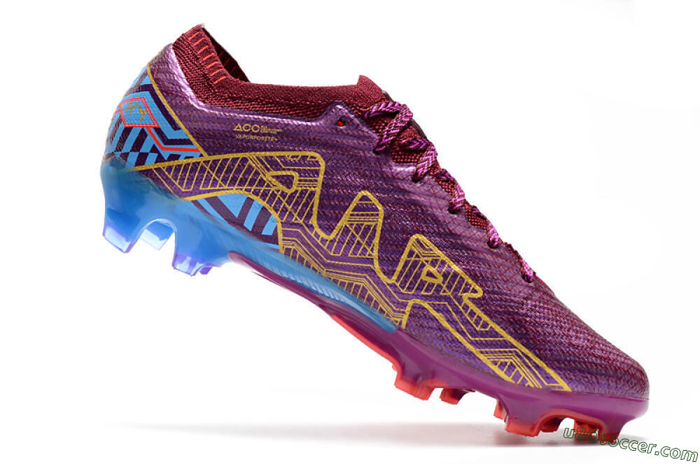 Nike Air Zoom Mercurial Vapor 15 Elite FG Firm Ground Soccer Cleats - Purple/Blue/Gold 4