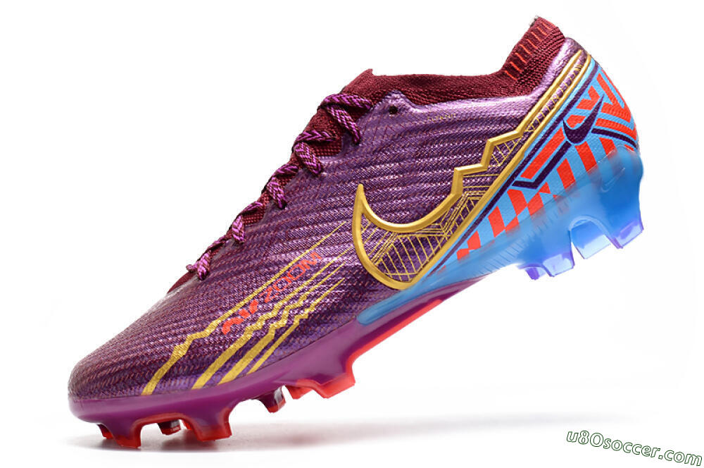 Nike Air Zoom Mercurial Vapor 15 Elite FG Firm Ground Soccer Cleats - Purple/Blue/Gold 5