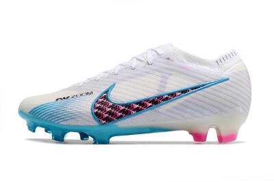 Nike Air Zoom Mercurial Vapor 15 Elite FG Firm Ground Soccer Cleats - White/Blue/Pink