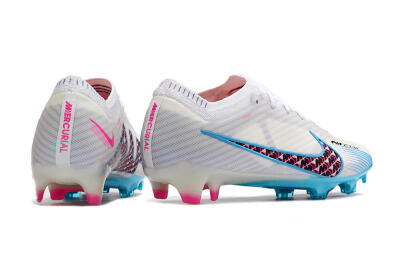 Nike Air Zoom Mercurial Vapor 15 Elite FG Firm Ground Soccer Cleats - White/Blue/Pink