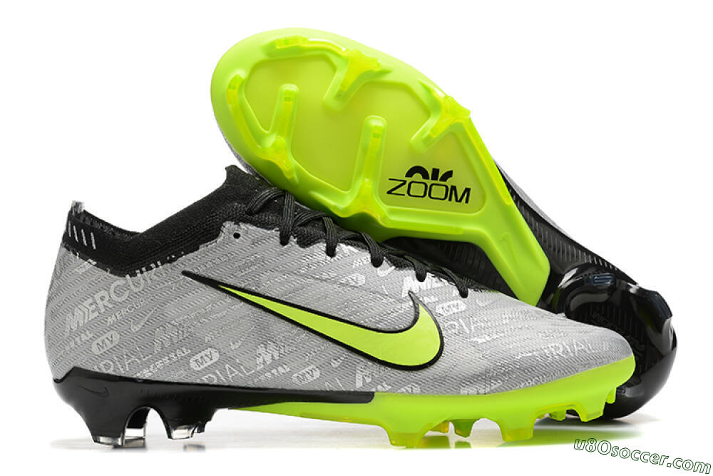 Nike Air Zoom Mercurial Vapor 15 Elite FG Firm Ground Soccer Cleats - Silver/Green 1