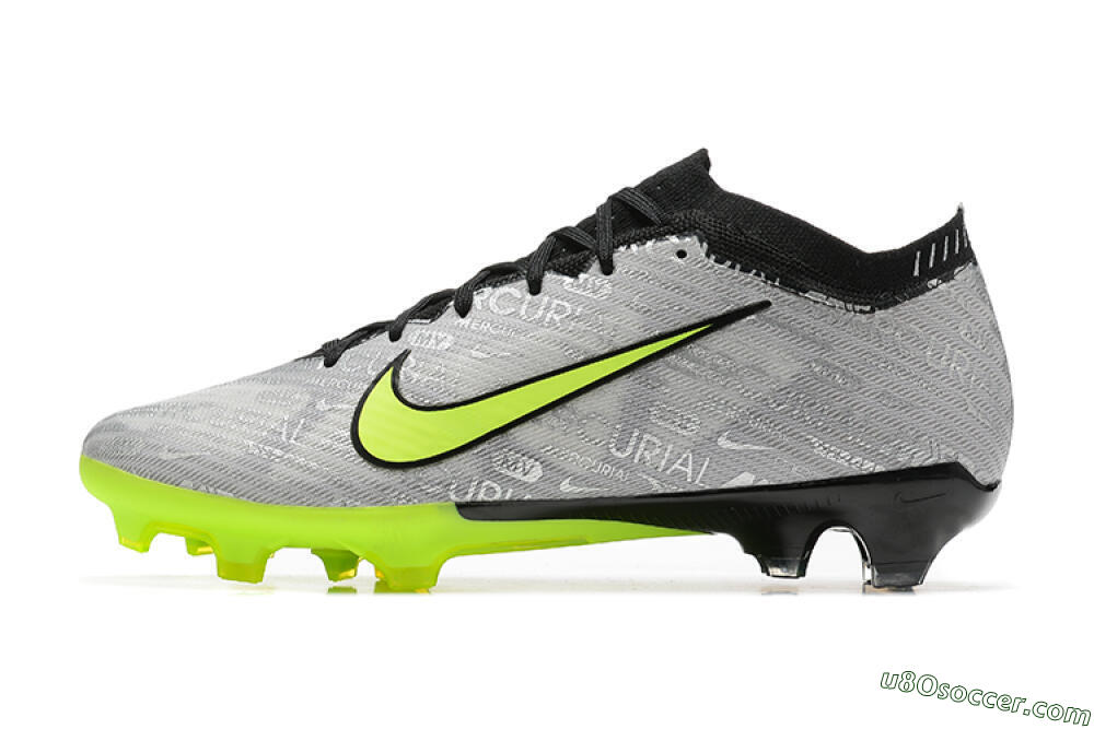 Nike Air Zoom Mercurial Vapor 15 Elite FG Firm Ground Soccer Cleats - Silver/Green 2