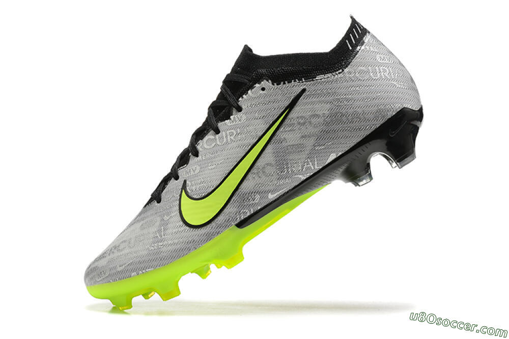 Nike Air Zoom Mercurial Vapor 15 Elite FG Firm Ground Soccer Cleats - Silver/Green 8